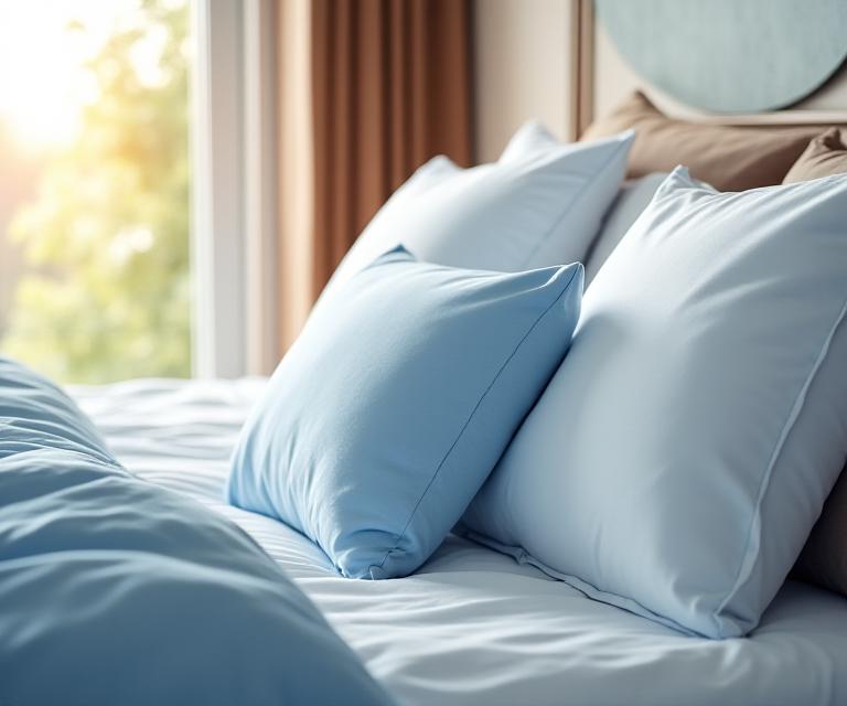 Luxury bed setup with premium pillow cases