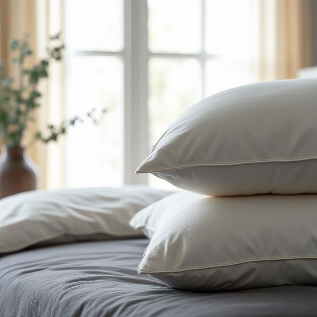 A cozy bedroom setting with premium UmbraDream pillows