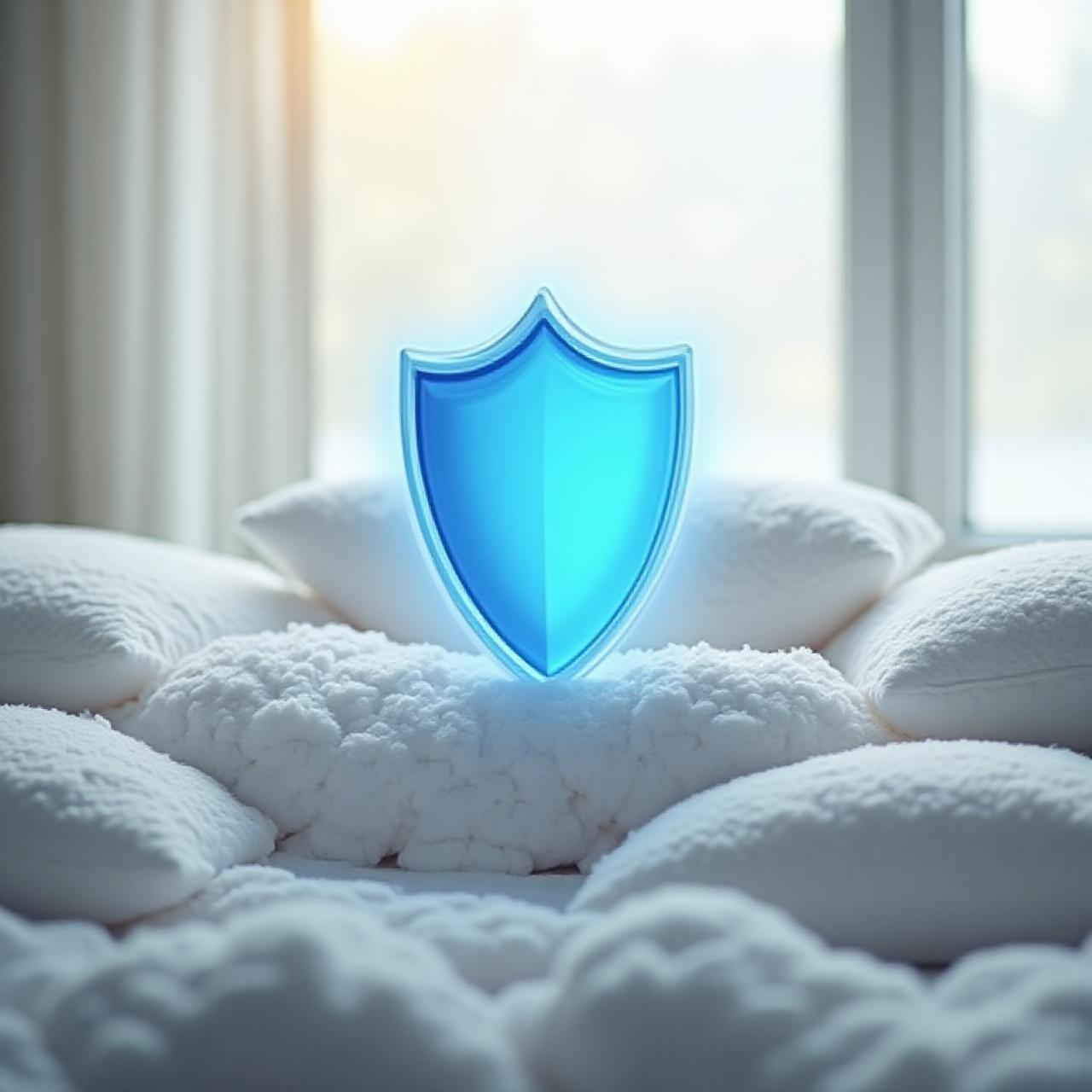 Secure data protection and peaceful sleep abstract